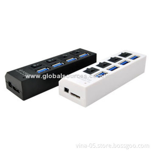 USB3.0 Hubs with LED Light, Plug-and-play Function